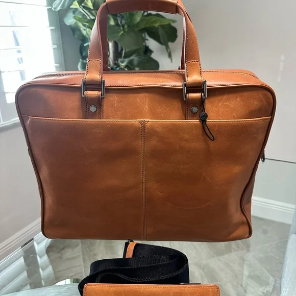 Brahmin Unisex Genuine Leather Briefcase NWOT